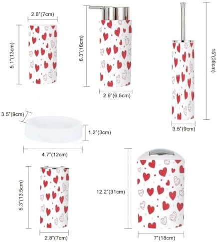 Boho Bathroom Accessory Set 6 Piece Day Red 1