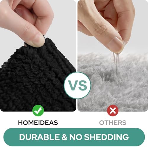 HOMEIDEAS 2-Piece Bath Rug Set Non-Slip Microfiber Mats