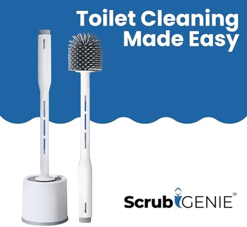 Scrub Genie Toilet Brush with Holder and Cleaner