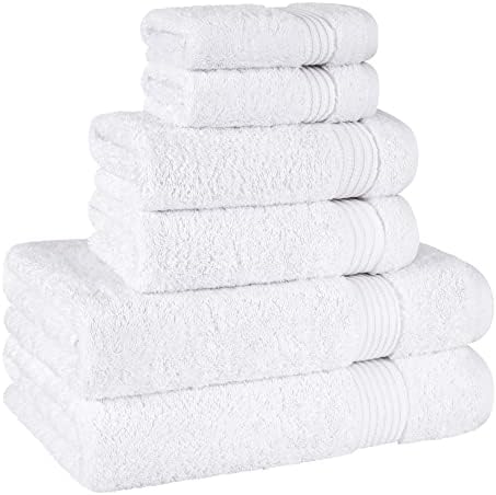 Cotton Paradise 6 Piece White Towel Set 1