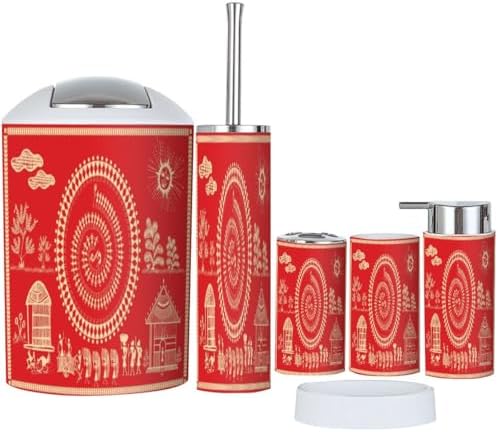 Boho Indian Bathroom Accessory Set 6 Piece