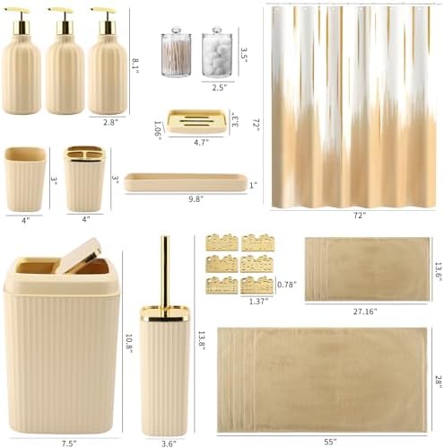 WSBArt 20PC Bathroom Accessory Set