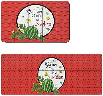 2PCS Summer Watermelon Bath Mat Non-Slip Diatomite Set