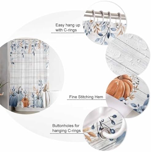 Thanksgiving Autumn Bathroom Set with Rug and Hooks 1