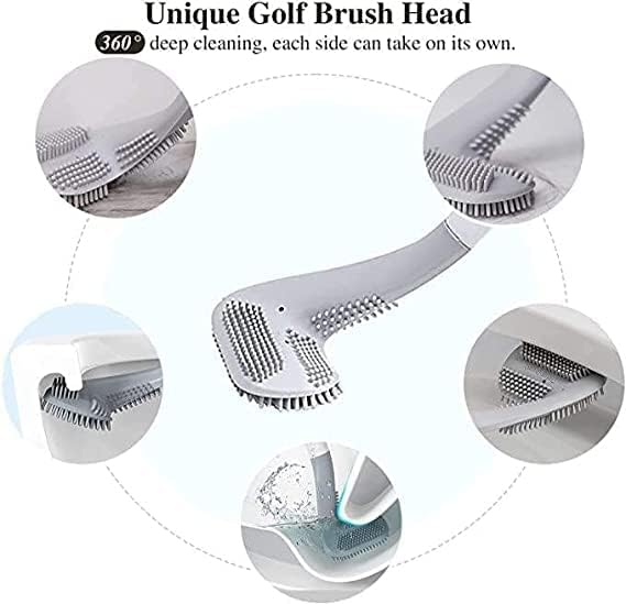 Oariv Silicon Toilet Brush with Golf Head and Slim Handle