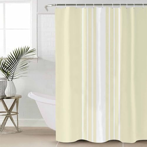 ZOE GARDEN Cream White Bathroom Set with Shower Curtain and Rug Accessories