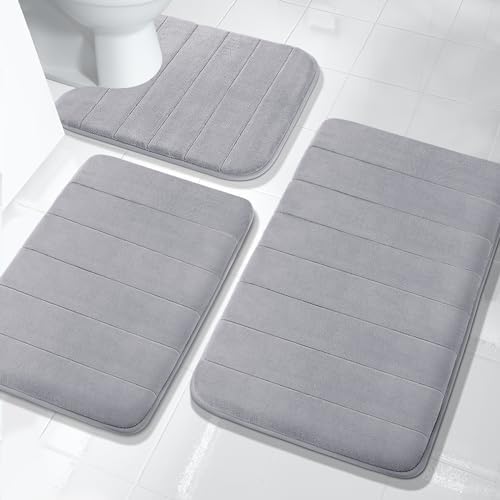 Yimobra 3-Piece Bath Rug Set with Non-Slip Mats
