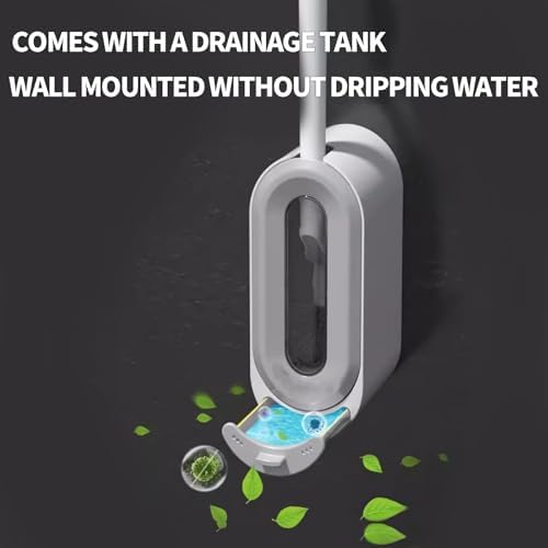 QICI 2-Piece Toilet Brush with Wall Mounted Holder