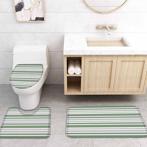 ZOE GARDEN Sage Green Bathroom Set with Curtain Rug and Accessories 1