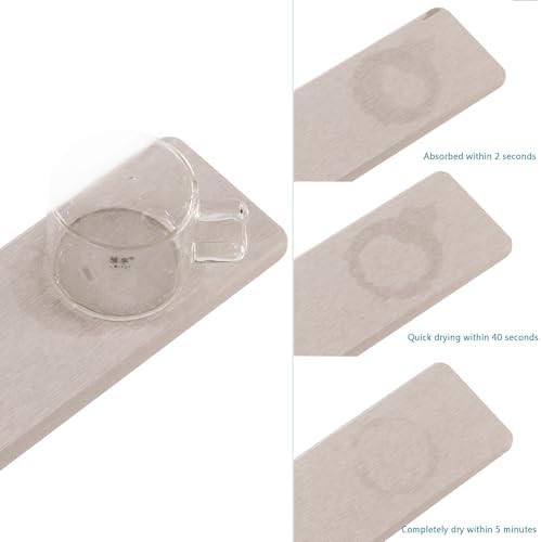 2 Pcs Water Absorbing Diatomite Stone Trays Light Gray Kitchen Bathroom Use