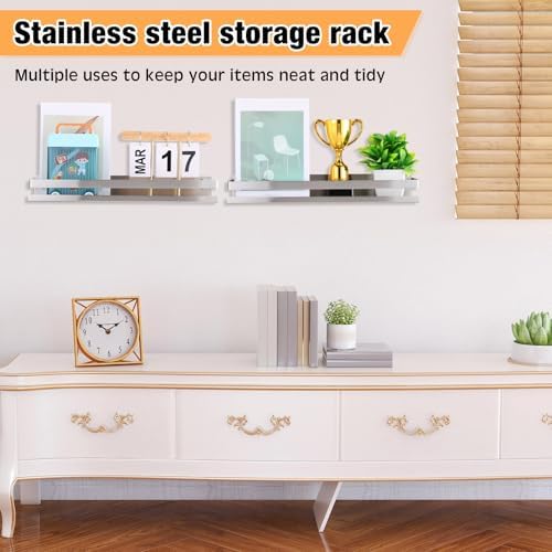 Lallisa 4-Piece Stainless Steel Floating Shelf Organizer