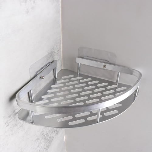 Metal Shower Corner Shelf with Non-Drill Mount
