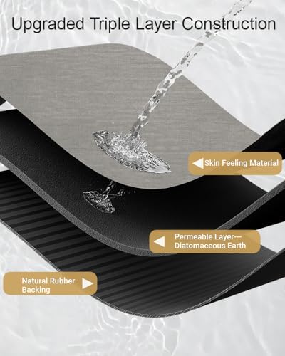 Mecko Light Grey Bath Mat Rug 16x24 Non-Slip Quick Dry Absorbent
