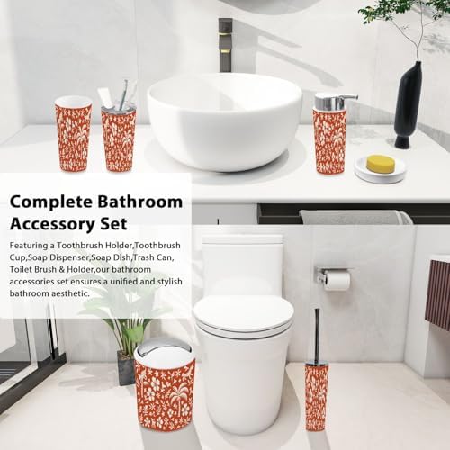 Bohemian Tropical Bathroom Accessory Set 6 Pieces