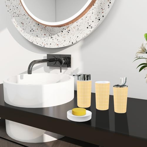 Boho Checkered 6-Piece Bathroom Accessory Set