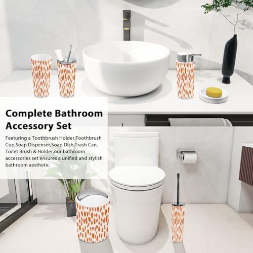 Boho Leopard Print Bathroom Accessory Set 6 Piece 1