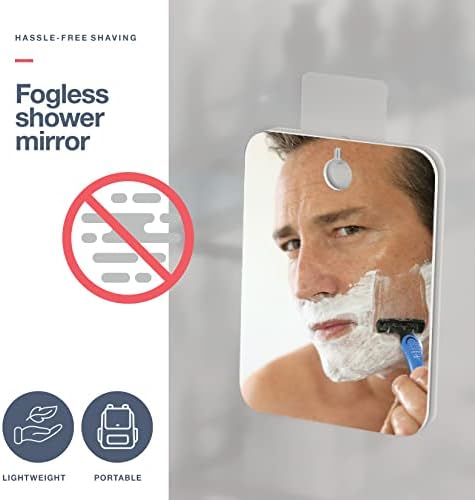 Homeify 4 Pc Shower Caddy Set with Fogless Mirror and Soap Holder
