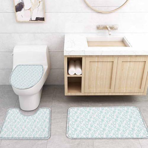 ZOE GARDEN Teal Blue Botanical Bathroom Set