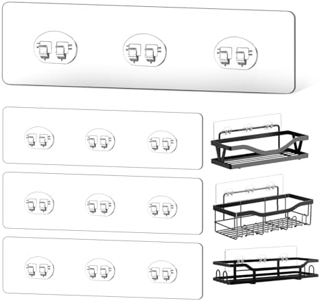 FGSAEOR 4Pack Adhesive Hooks for Shower Caddy