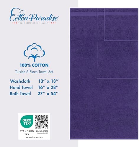 Cotton Paradise 6 Piece Purple Towel Set