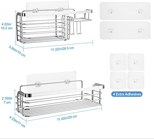 Smatorga Adhesive Shower Caddy 2 Pack Organizer
