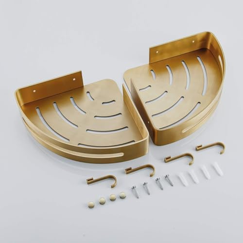 Hoinerus Brushed Gold 2-Pack Shower Caddy Organizer