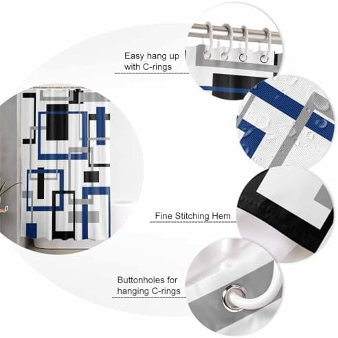 ZOE GARDEN Geometric Blue Bathroom Set