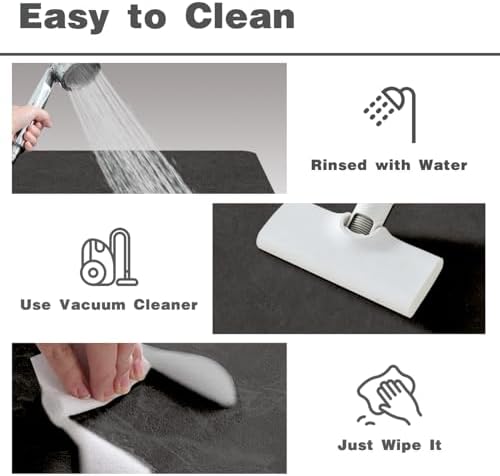 TYUU Black Bath Mat - Non Slip Quick Dry 16x24 Inches