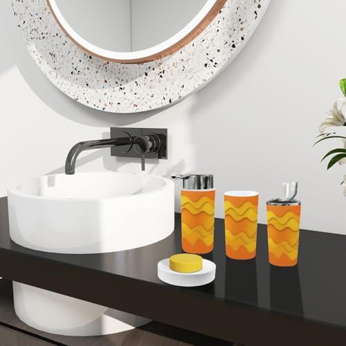 Boho 6-Piece Bathroom Accessory Set in Orange and Yellow Gradient