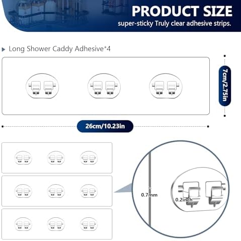 FGSAEOR 4Pack Adhesive Hooks for Shower Caddy