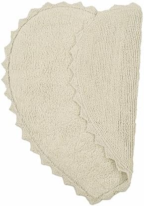 Royal Blaze Heart Shaped Bath Mat Reversible Cotton Bath Rug 28x28