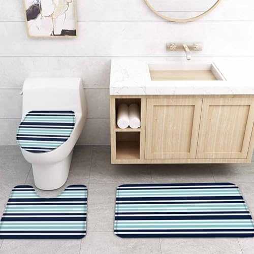 ZOE GARDEN Dark Blue Bathroom Set with Rug and Accessories