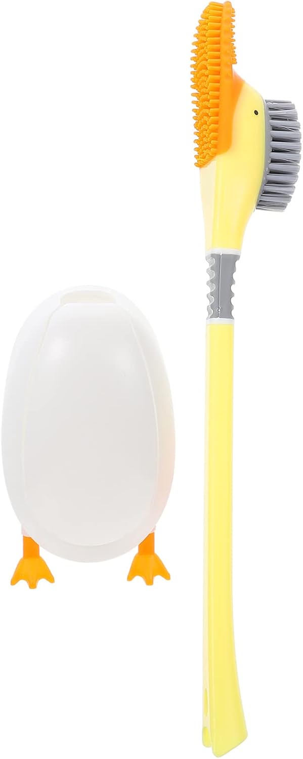 Operitacx Silicone Toilet Brush with Wall Mounted Holder