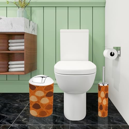 TRANQDEHOM 6-Piece Boho Geometric Trash Can and Bathroom Accessory Set