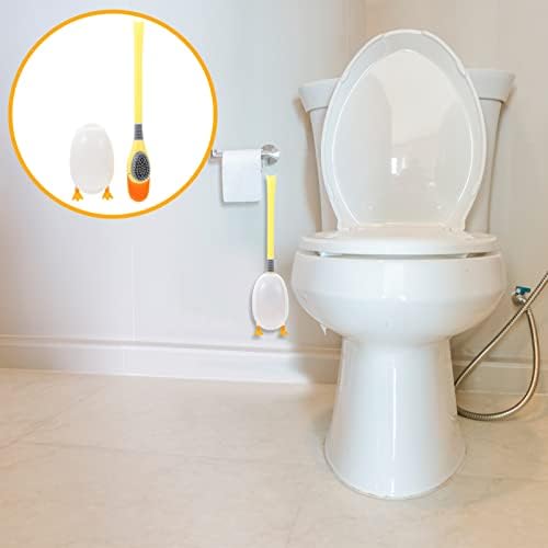 Operitacx Silicone Toilet Brush with Wall Mounted Holder