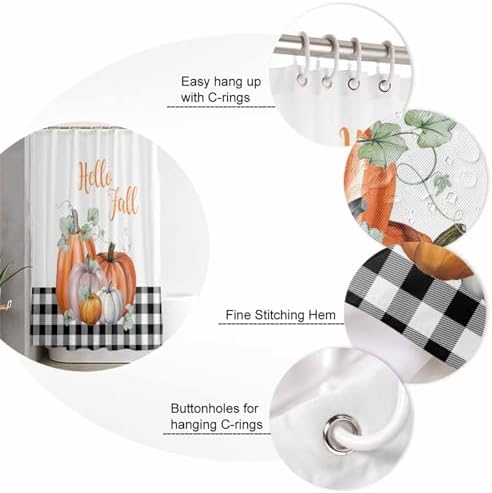 Thanksgiving Bathroom Set with Shower Curtain Rug and Accessories