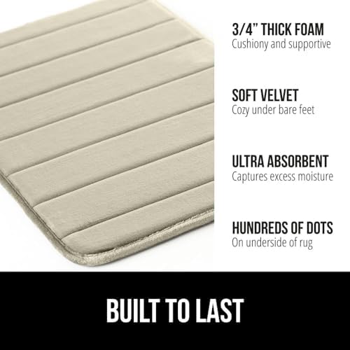 GORILLA GRIP Memory Foam Bath Rug with Dots 24x17