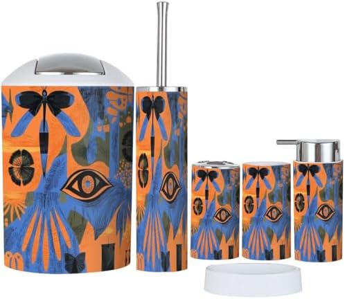Boho Bathroom Accessory Set of 6 Pieces 1