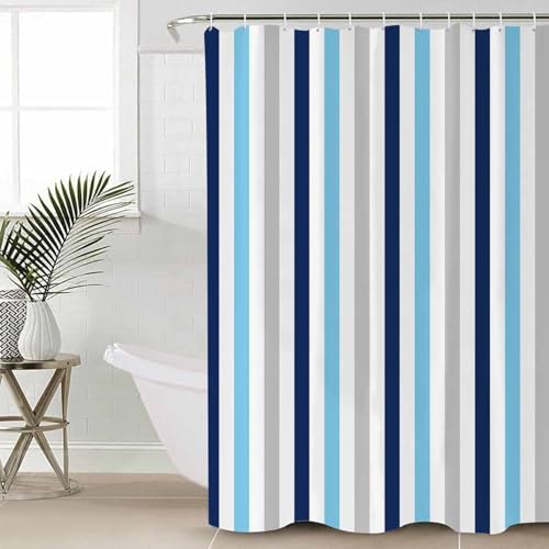 ZOE GARDEN Navy Blue Stripe Bathroom Set