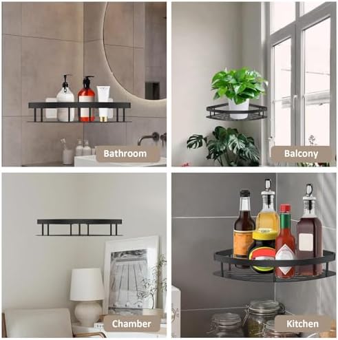 2Pcs Corner Shower Caddy Rustproof Aluminum Storage Rack