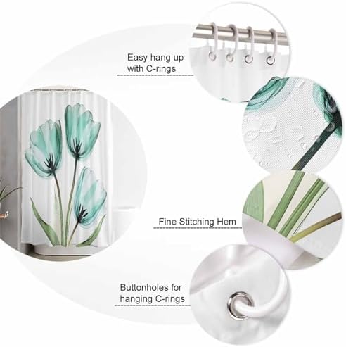 ZOE GARDEN Turquoise Aqua Tulips Bathroom Set