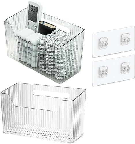 Wall Mounted Storage Organizer with Sticky Hangers