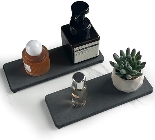 NiuYichee 2Pcs Water Absorbing Stone Trays Dark Gray