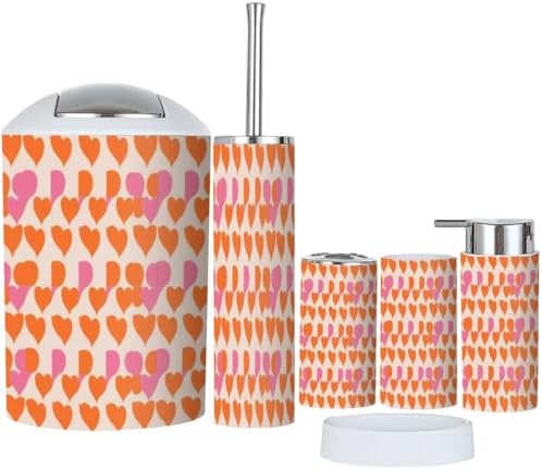 Boho Checkers Bathroom Accessory Set of 6