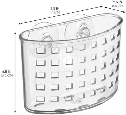 InterDesign Suction Cup Shower Caddy Set of 2 Clear USA Made