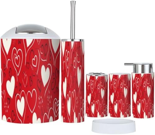Boho Pink Bathroom Accessory Set 6 Piece