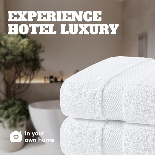 Wealuxe White Bath Towel Set of 4 - 27x54 Inch