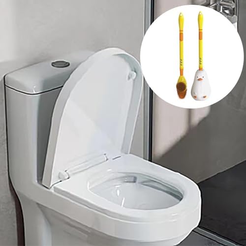 Diving Duck Toilet Brush with Soft Silicone Head and Wall Mount Base
