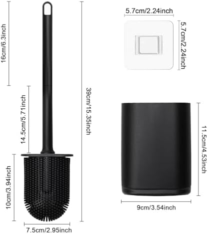 JIMACRO Soft Toilet Brush with Non-Slip Handle