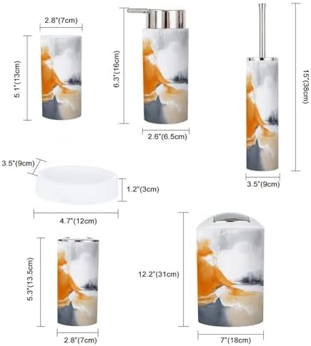 Boho Bathroom Accessory Set 6 Piece Modern Art Design